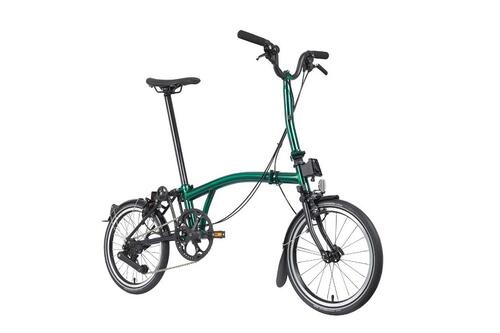 Skladací bicykel Brompton P Line: Urban (FARBA: Emerald Lacquer; Riadidlá: M)